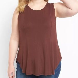 Lane Bryant Classic Scoop Neck Fit & Flare tank Brown 14/16 NWT Women’s